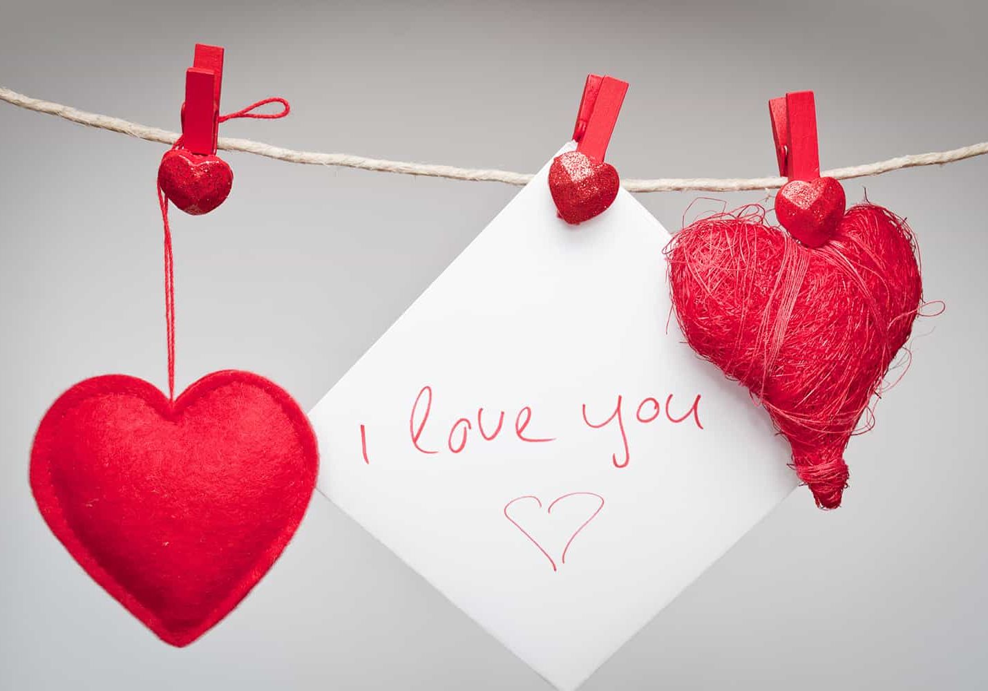 hearts and blank card isolated on white background